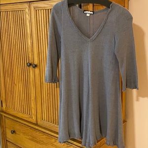 Silk knit tunic with lace detailing